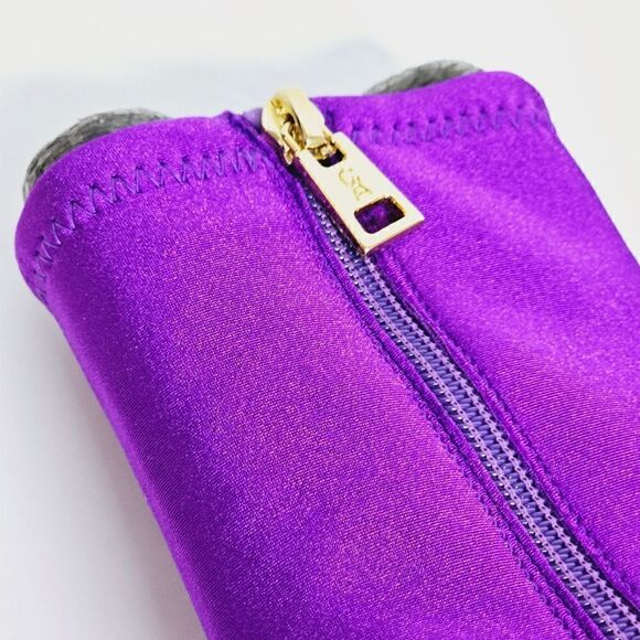 New! Good American Pointed Ankle Sock Shine Neoprene Purple Stiletto Boots - Picture 10 of 15